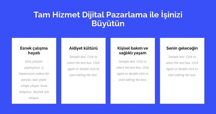 Tam hizmet dijital pazarlama Bir Sayfa Şablonu