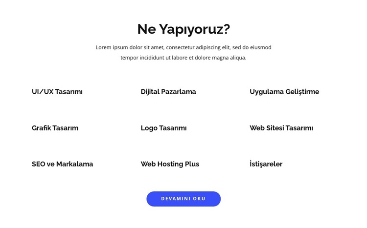 Uygulama geliştirme ve grafik tasarım Web Sitesi Şablonu