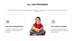 Art Classes For Kids Web Page Design