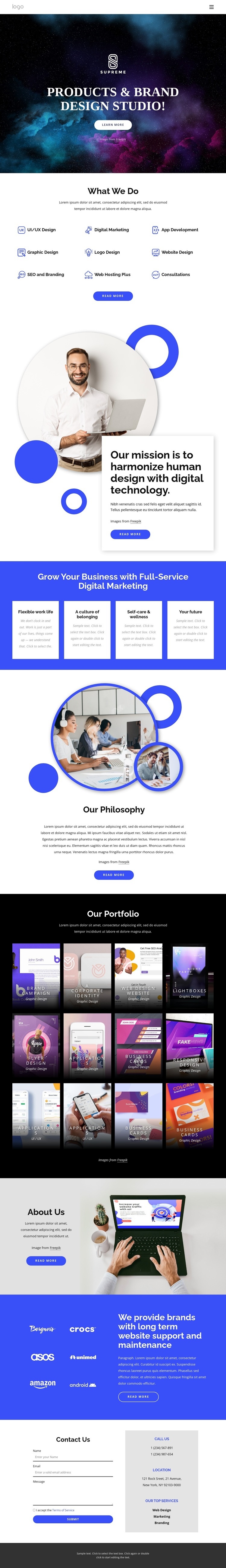 Products and brand design studio Webflow Template Alternative