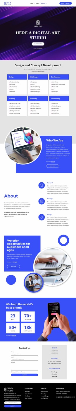 Digital studio portfolio - Website Mockup by Nicepage