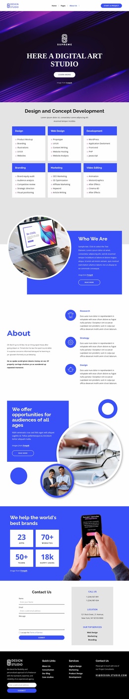 Digital studio portfolio - Website Template by Nicepage
