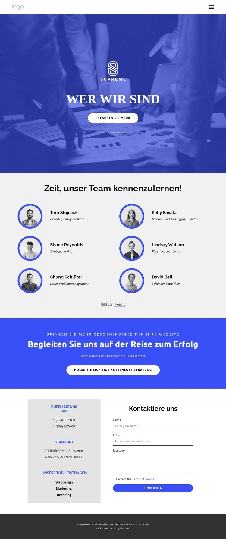 Zeit, unser großartiges Team kennenzulernen HTML Website Builder