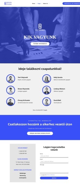 Ideje találkozni csodálatos csapatunkkal Weboldal tervezés