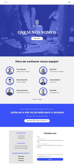 Layout CSS Para Hora De Conhecer Nossa Incrível Equipe