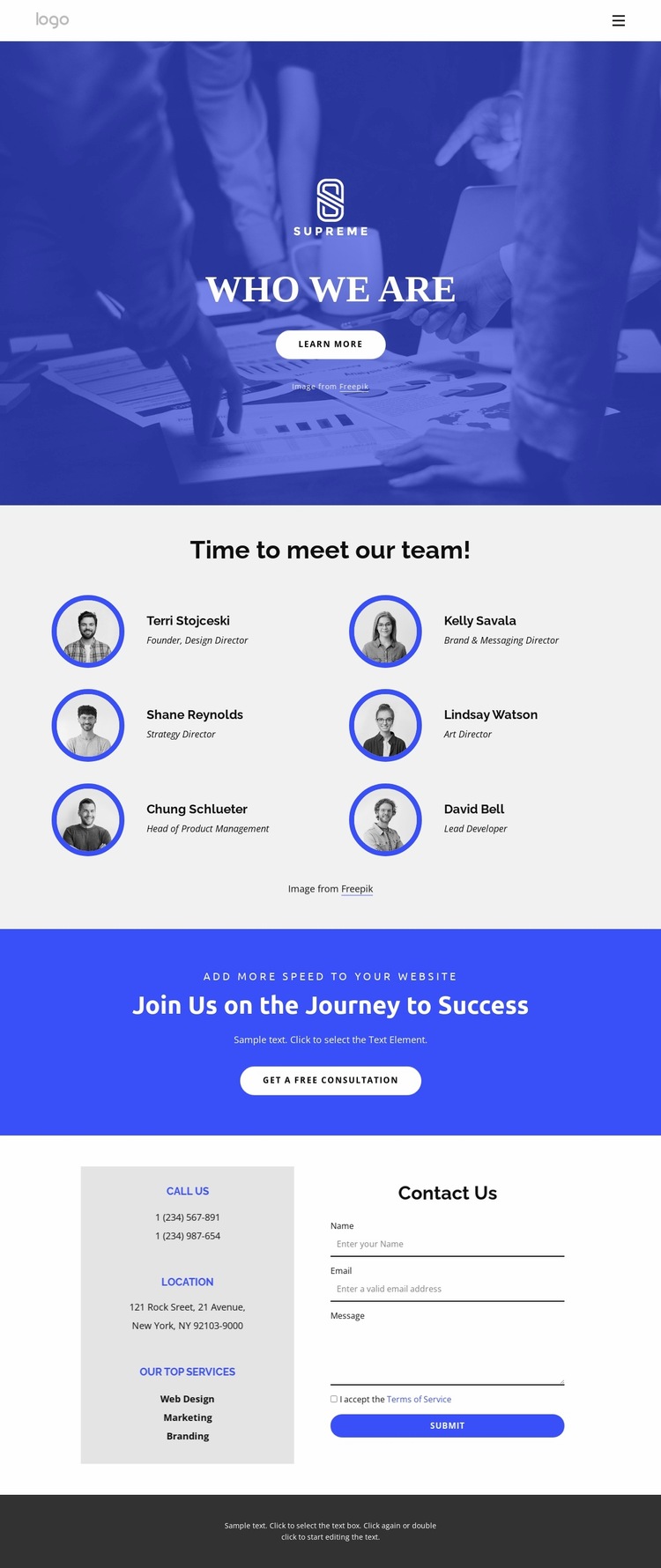 Time to meet our amazing team Website Builder Templates