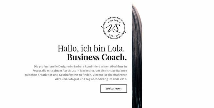 Professioneller Business Coach Landing Page