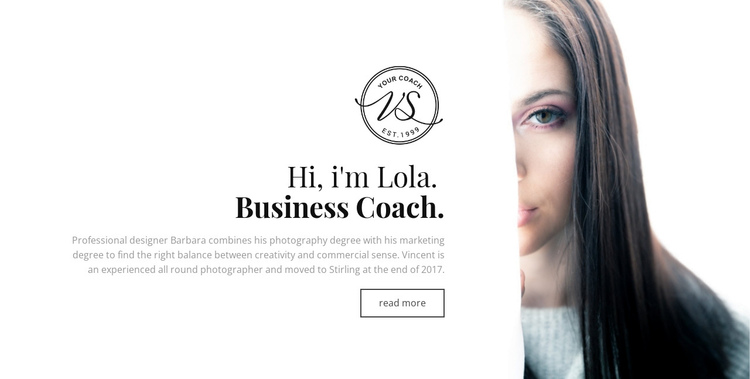 Professional business coach  One Page Template