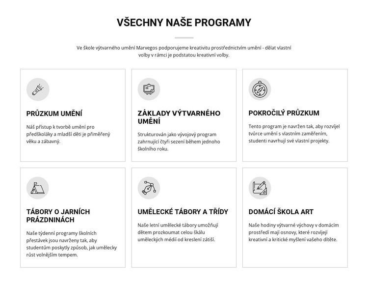 Všechny výtvarné programy pro děti Šablona