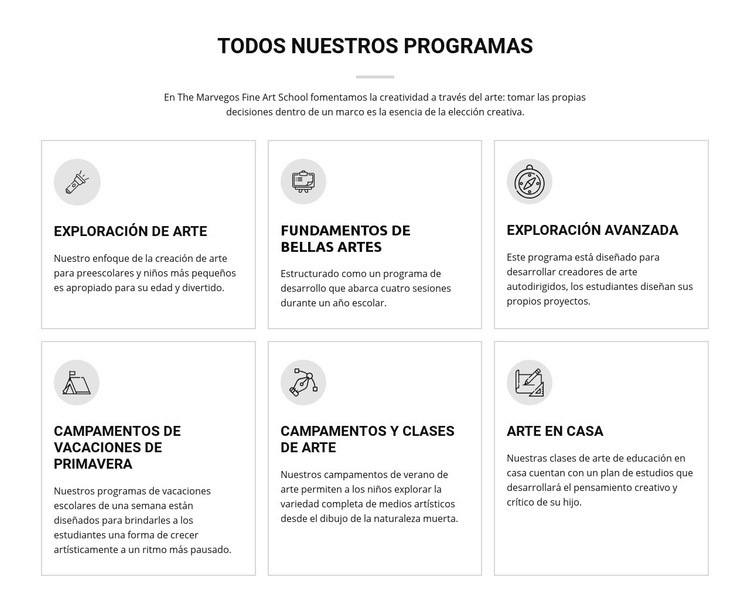 Todos los programas de arte para niños Plantillas de creación de sitios web