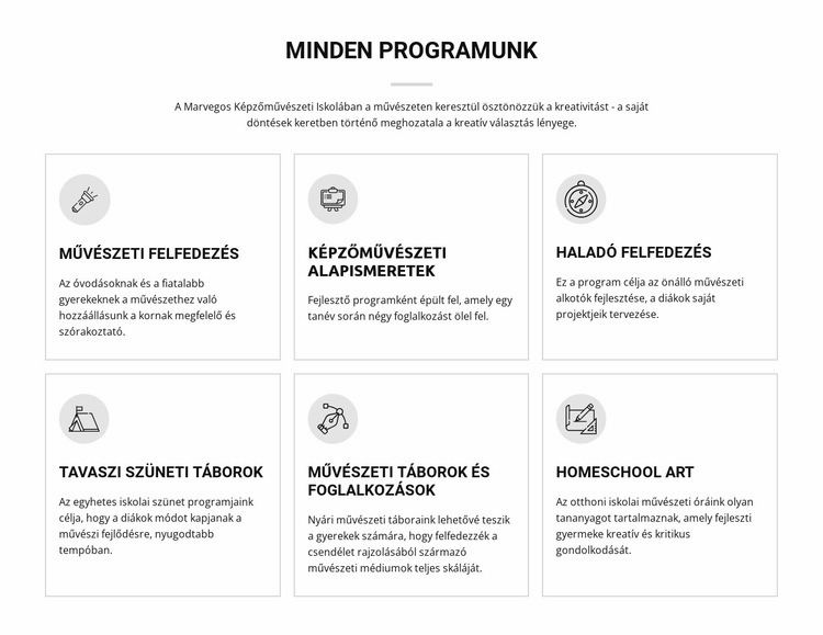 Minden művészeti program gyerekeknek CSS sablon