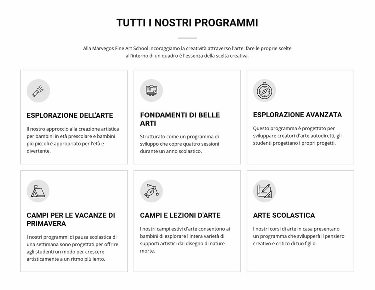 Tutti i programmi artistici per bambini Progettazione di siti web