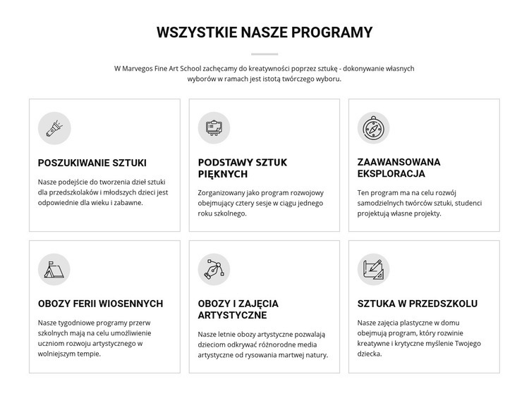 Wszystkie programy artystyczne dla dzieci Kreator witryn internetowych HTML