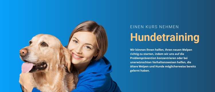 Jeder Hund braucht Training Website-Modell