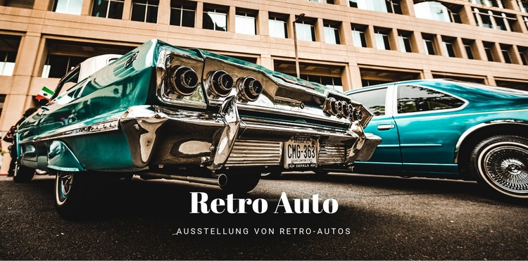 Alte Retro-Autos Landing Page