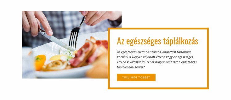 Egyszerű egészséges vacsora Weboldal tervezés