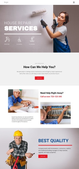 House repair and contruction - Html Code Example by Nicepage
