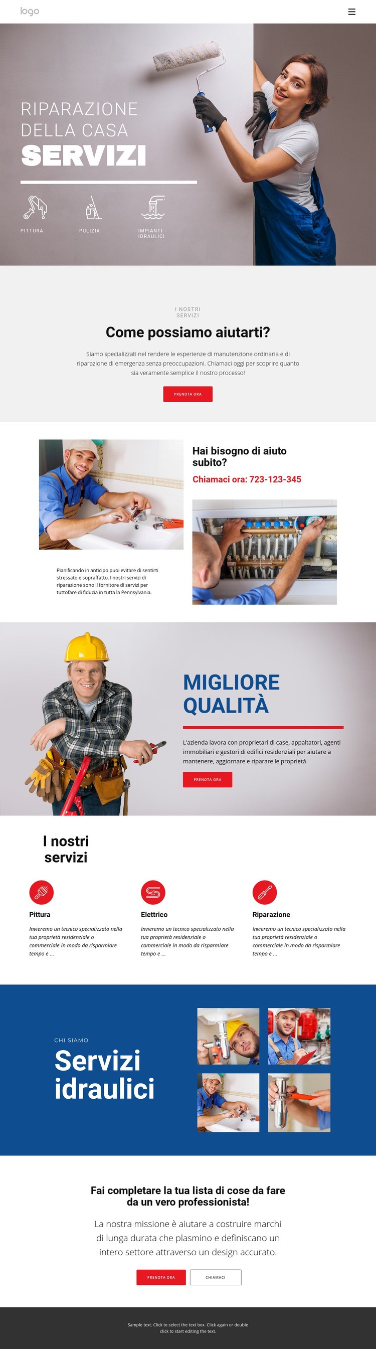 Riparazione e costruzione di case Costruttore di siti web HTML