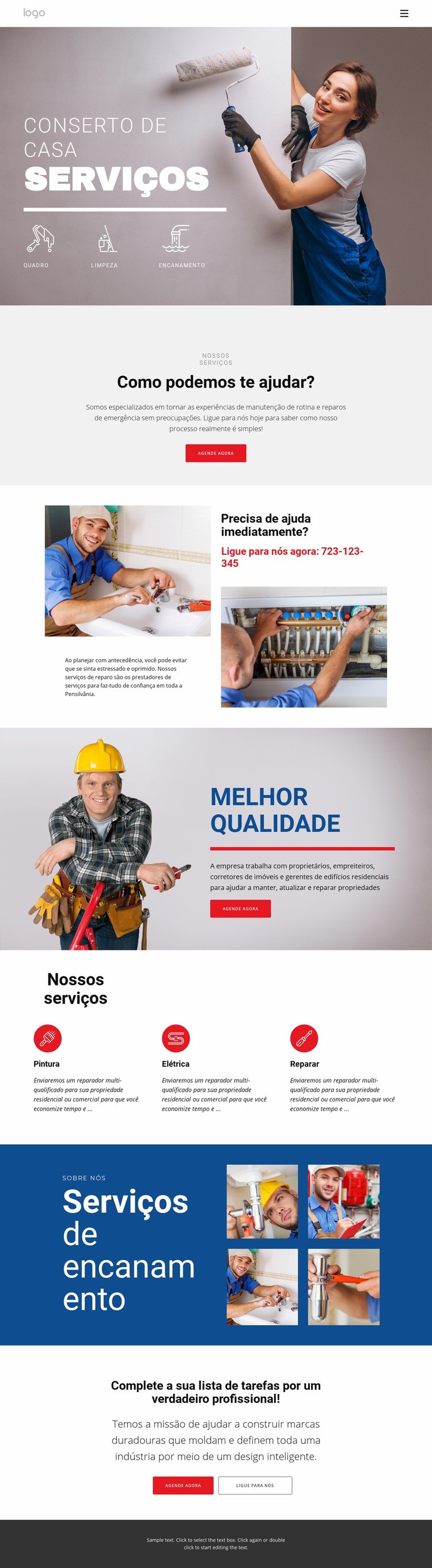 Reparação e construção de casas Modelo