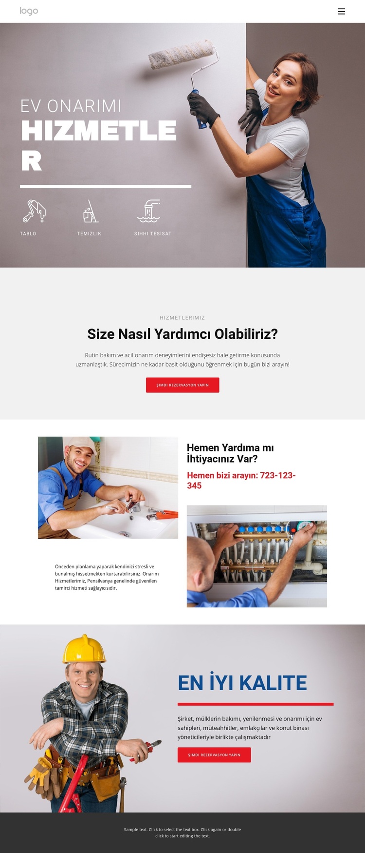 Ev onarım ve inşaatı WordPress Teması