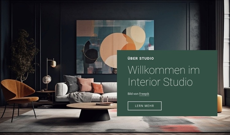 Willkommen im Innenarchitekturstudio Eine Seitenvorlage