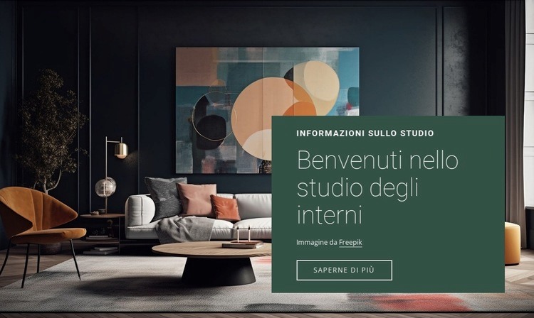Benvenuti nello studio di interior design Mockup del sito web