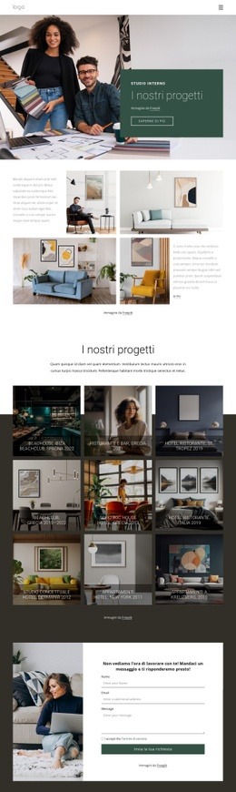 Progettazione Di Interni E Illuminazione - Modello HTML5 Personalizzato