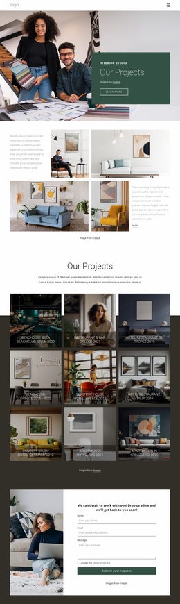 Interior And Lighting Design - Responsive Website Design