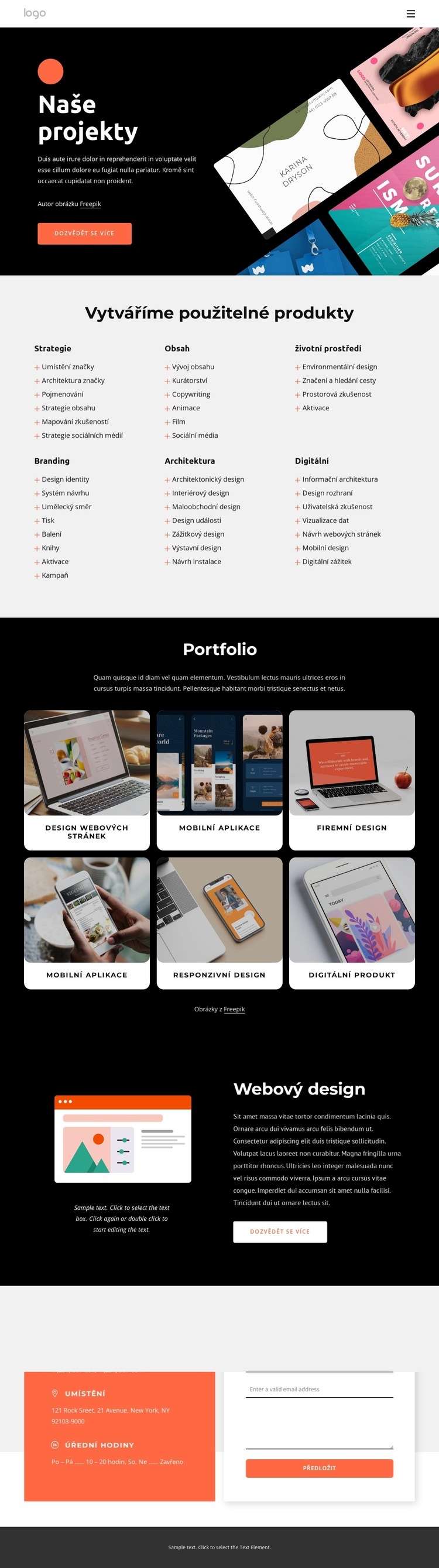 Naše kreativní portfolio Šablona HTML