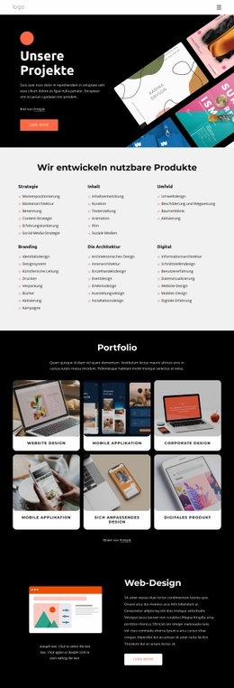 Unser Kreatives Portfolio - Leere HTML5-Vorlage