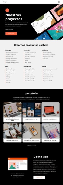 Nuestro Portafolio Creativo - Plantilla De Maqueta De Sitio Web