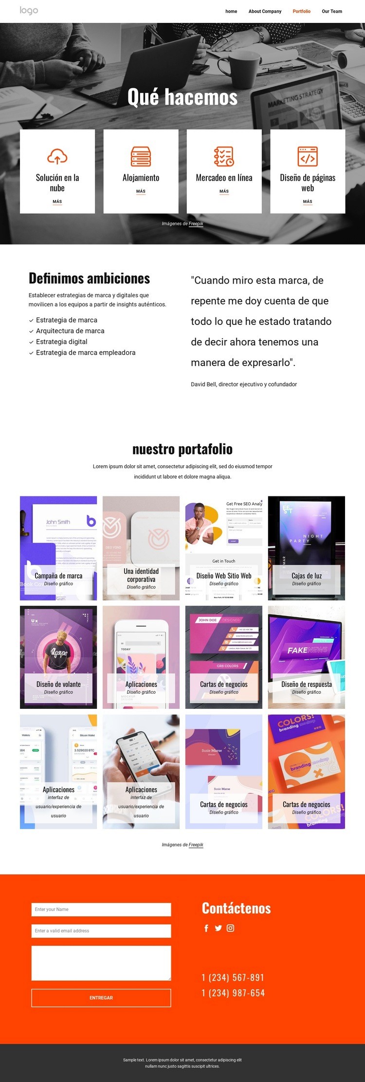 Eleva tu marca con nosotros Maqueta de sitio web