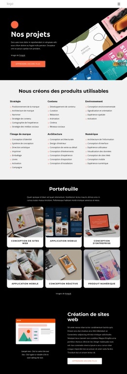 Notre Portefeuille Créatif - Conception Web Polyvalente