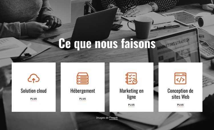 Conception Web, marketing, assistance et plus encore Modèles de constructeur de sites Web