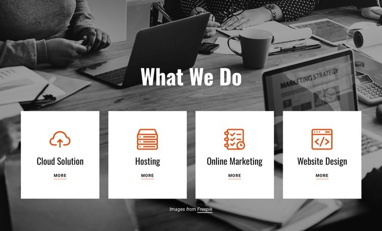 Web design, marketing, support, and more Homepage Design