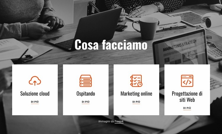 Web design, marketing, supporto e altro ancora Costruttore di siti web HTML