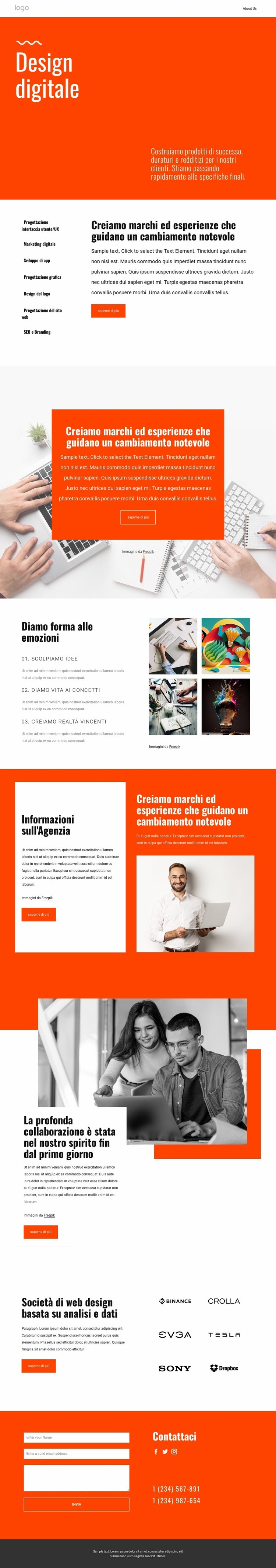 Creiamo esperienze Modelli di Website Builder