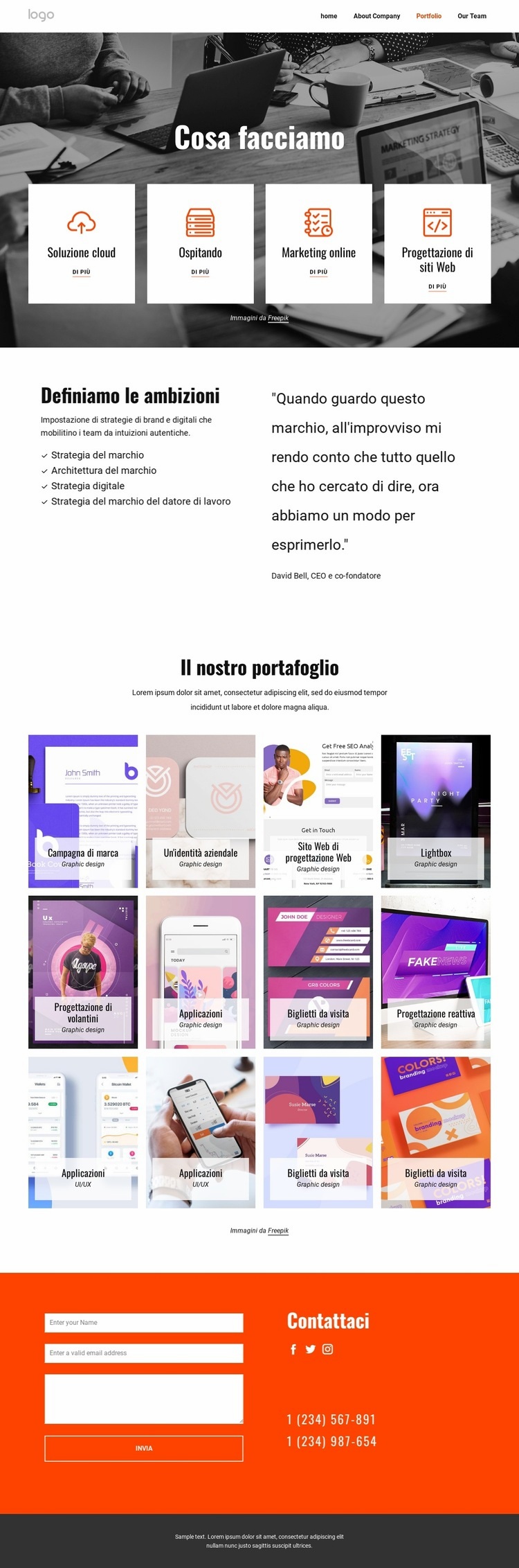 Migliora il tuo marchio con noi Modelli di Website Builder