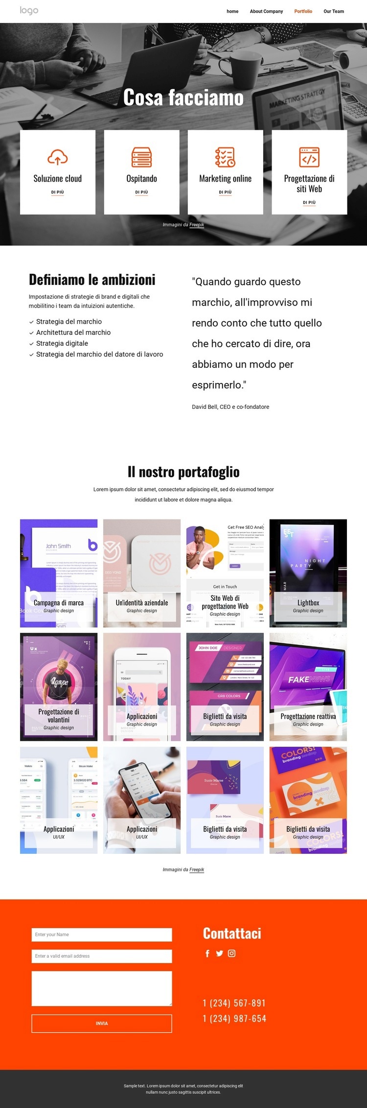 Migliora il tuo marchio con noi Mockup del sito web