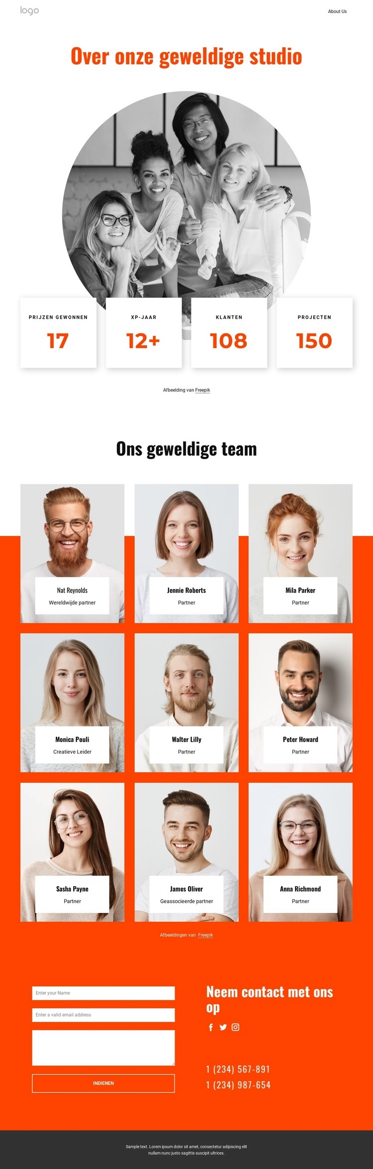 Wij werken met nieuwe en gevestigde merken Website mockup