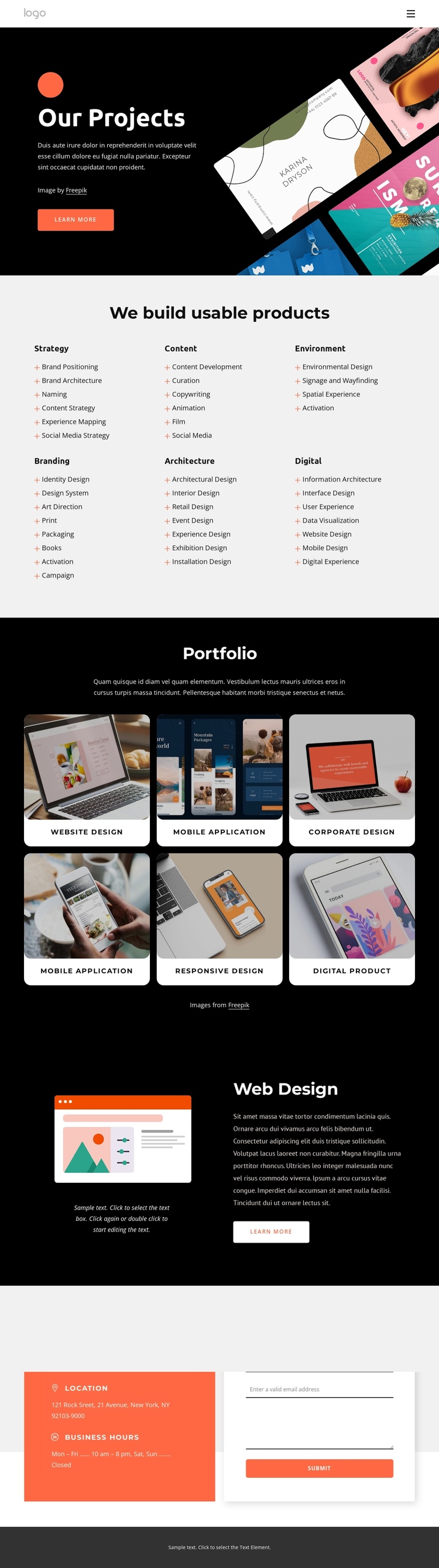 Our creative portfolio One Page Template