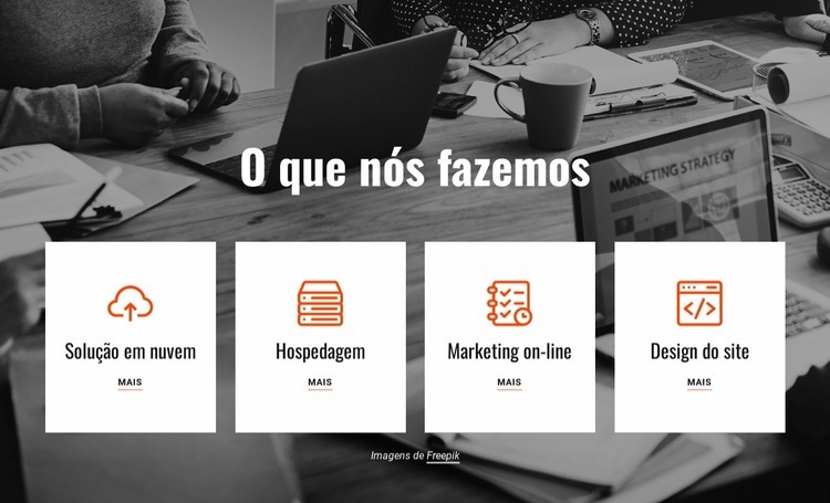 Web design, marketing, suporte e muito mais Modelos de construtor de sites