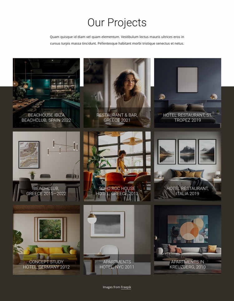 The perfect combination of interior design and architecture Website Design
