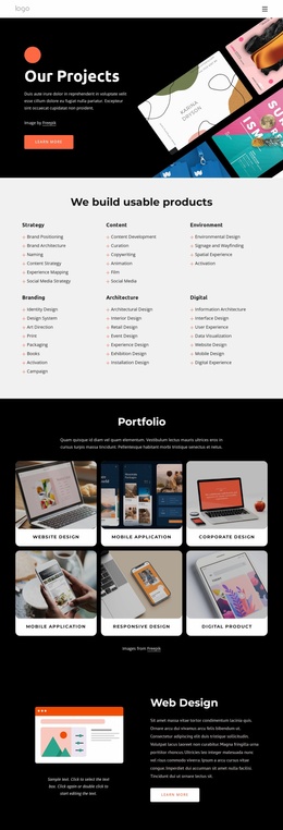 Our Creative Portfolio - Website Design Template