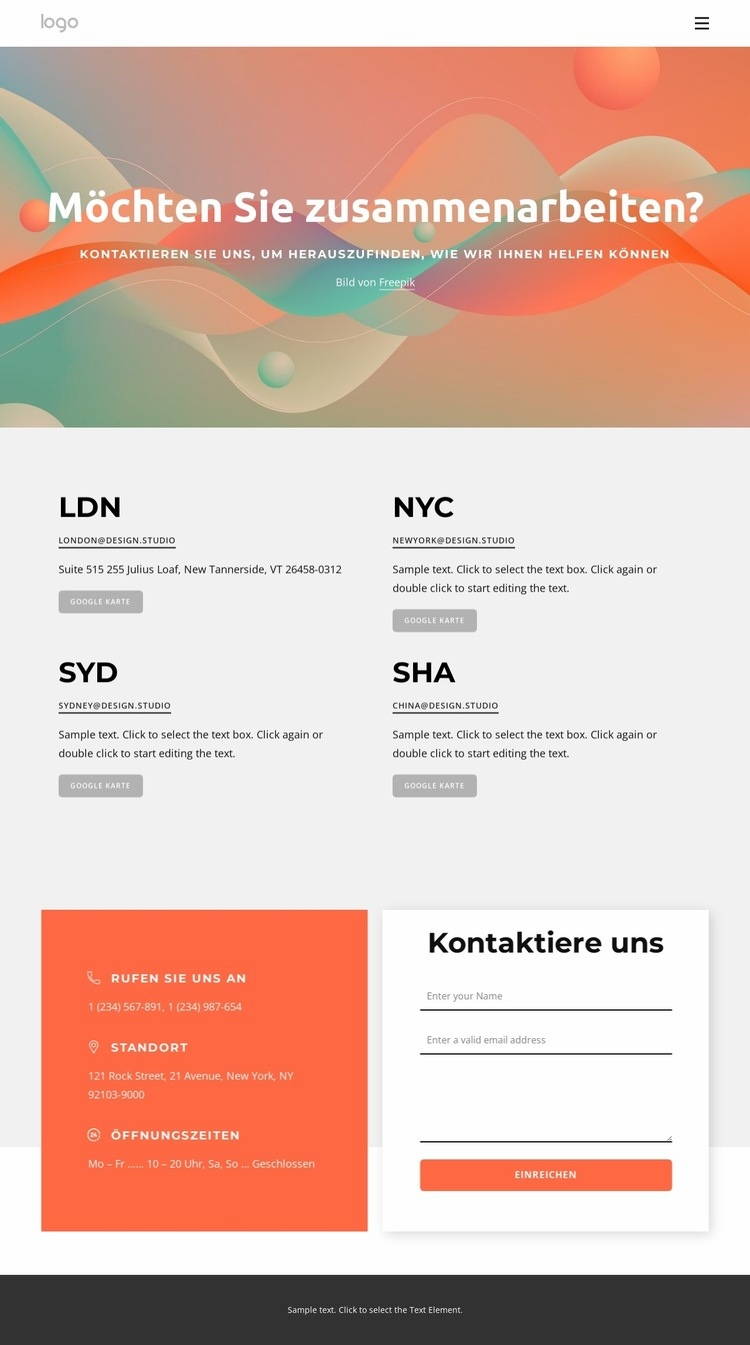 Kontaktieren Sie noch heute unser Designstudio Website design