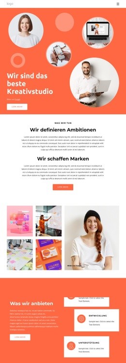 Kreative Innovationen - Landingpage-Inspiration