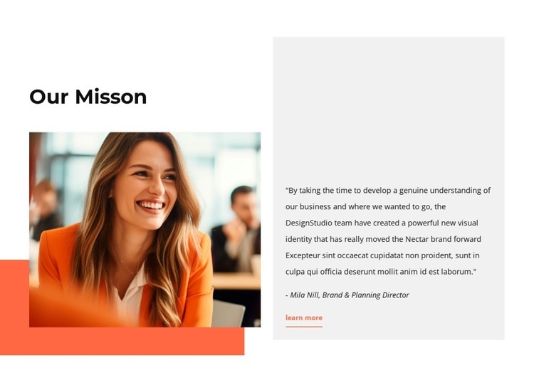 Our mission, values, people Homepage Design