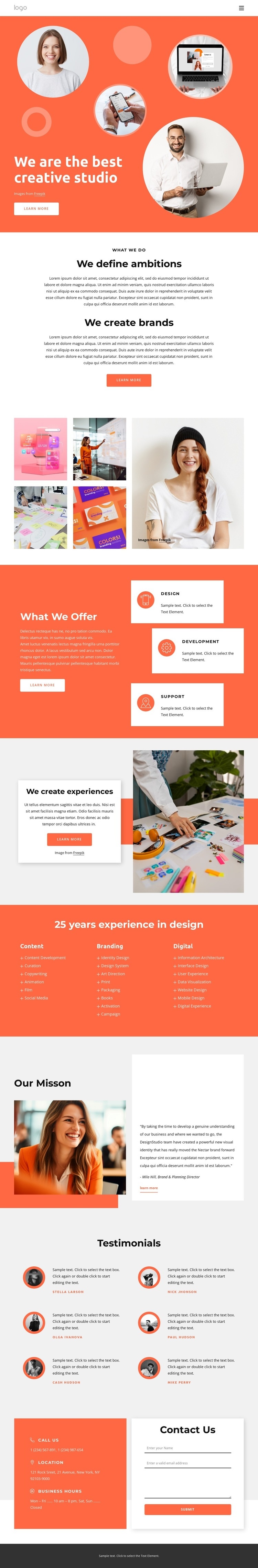 Creative innovations Homepage Design