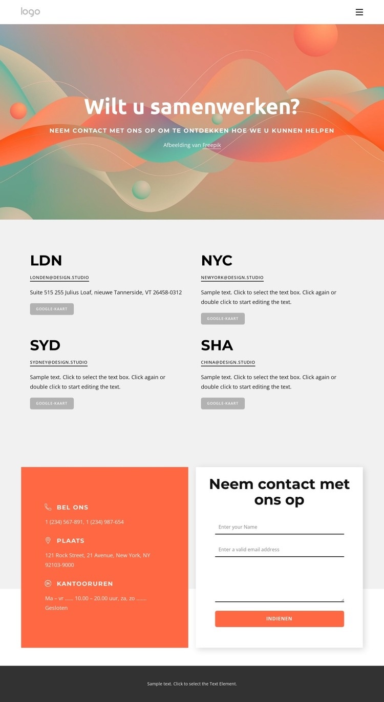 Neem vandaag nog contact op met onze ontwerpstudio Website mockup