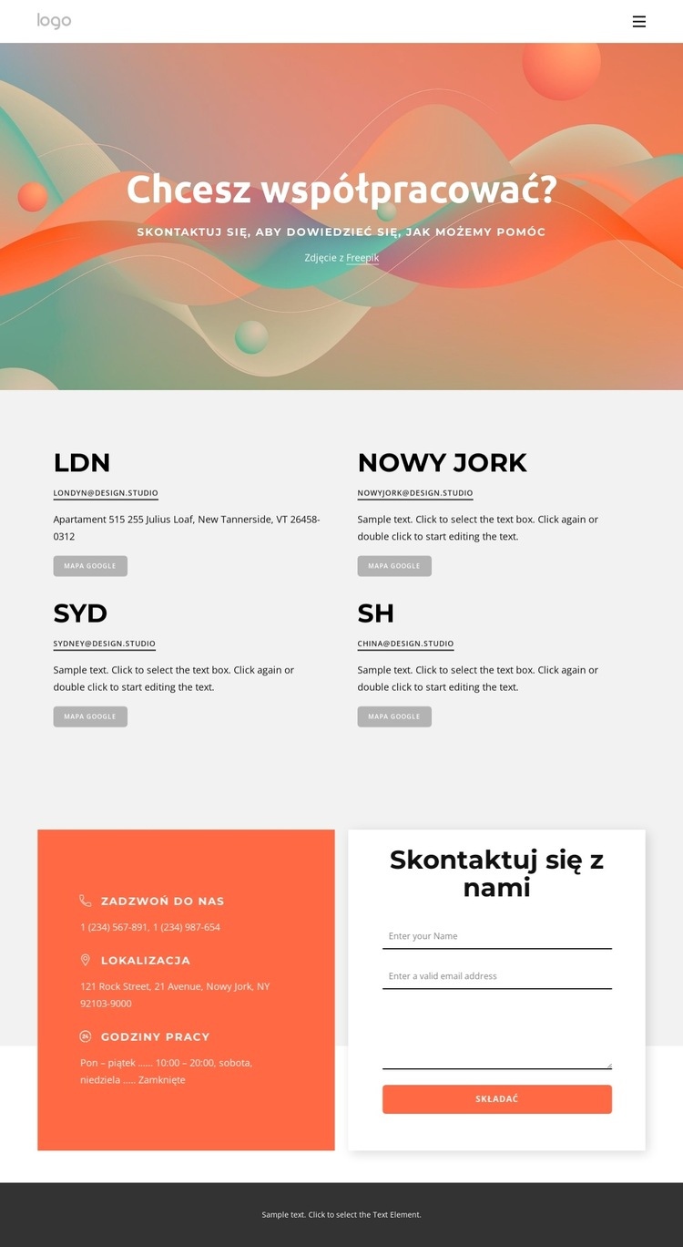 Skontaktuj się z naszym studiem projektowym już dziś Szablon HTML5